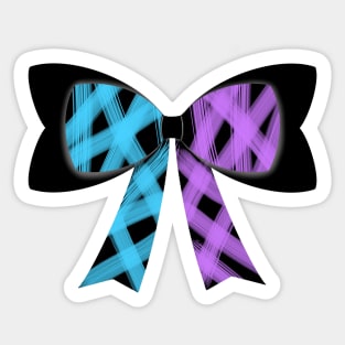Blue/purple bow Sticker